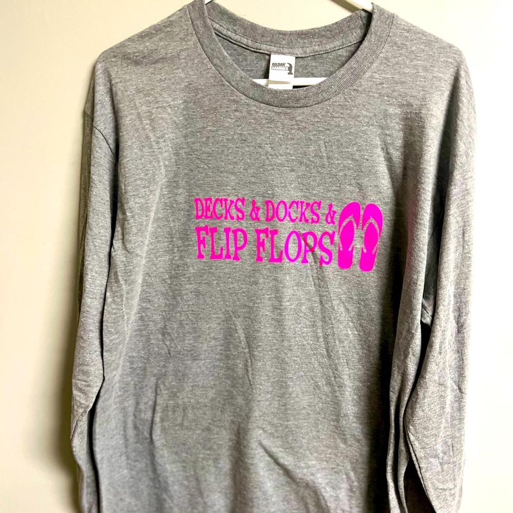 Size large shirt purchased and vinyl added. Never worn
